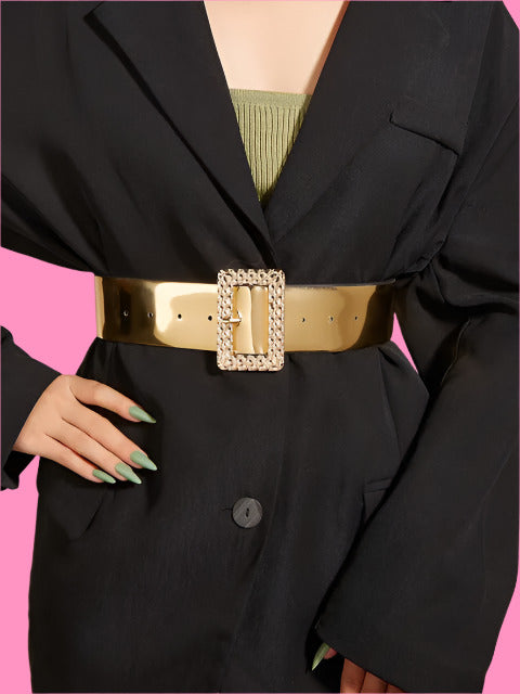 Golden Glimmer Waist Belt – Sparkling Statement Accessory