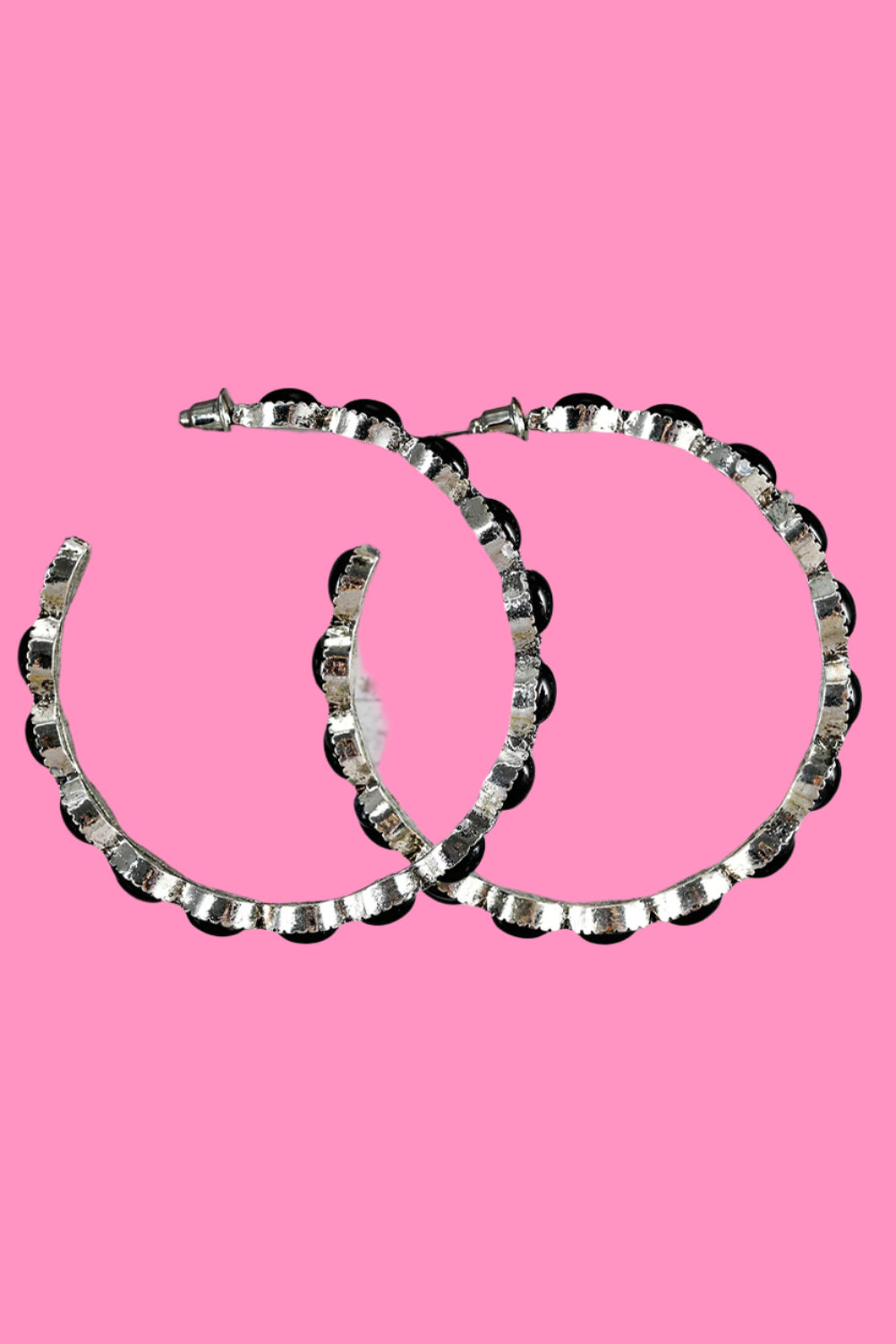 Bonbon Turquoise Big Circle C Shaped Earrings