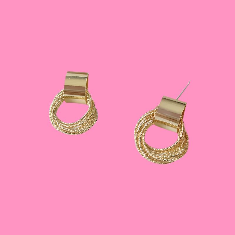 Advanced Cool Style 925 Silver Needle Geometric Earrings with Elegant Circle Earrings