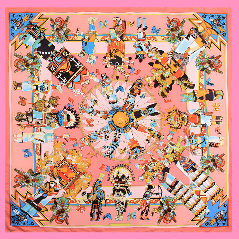 Twill Silk Square Scarf Mythical Series Printed Scarf