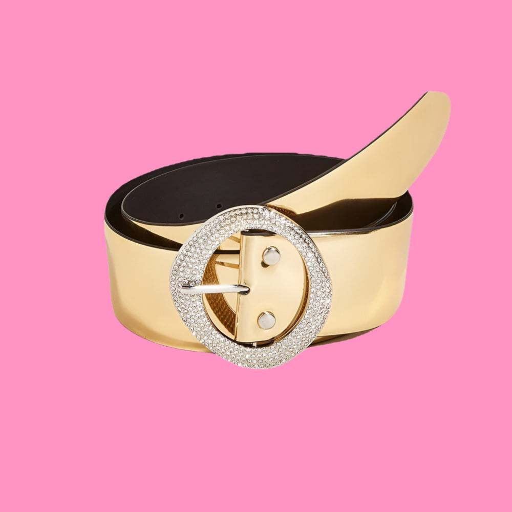 Golden Glimmer Waist Belt – Sparkling Statement Accessory