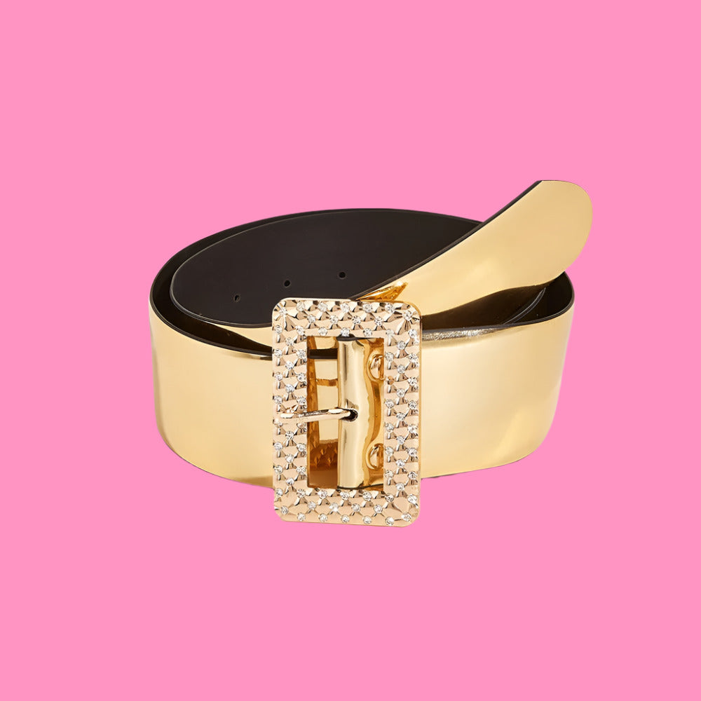 Golden Glimmer Waist Belt – Sparkling Statement Accessory