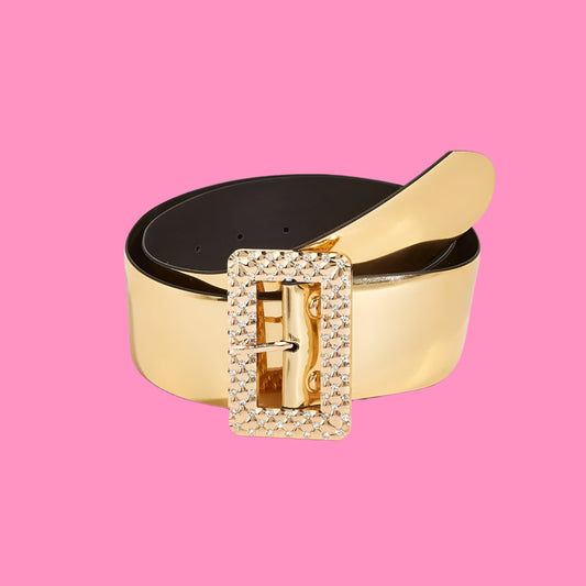 Golden Glimmer Waist Belt – Sparkling Statement Accessory