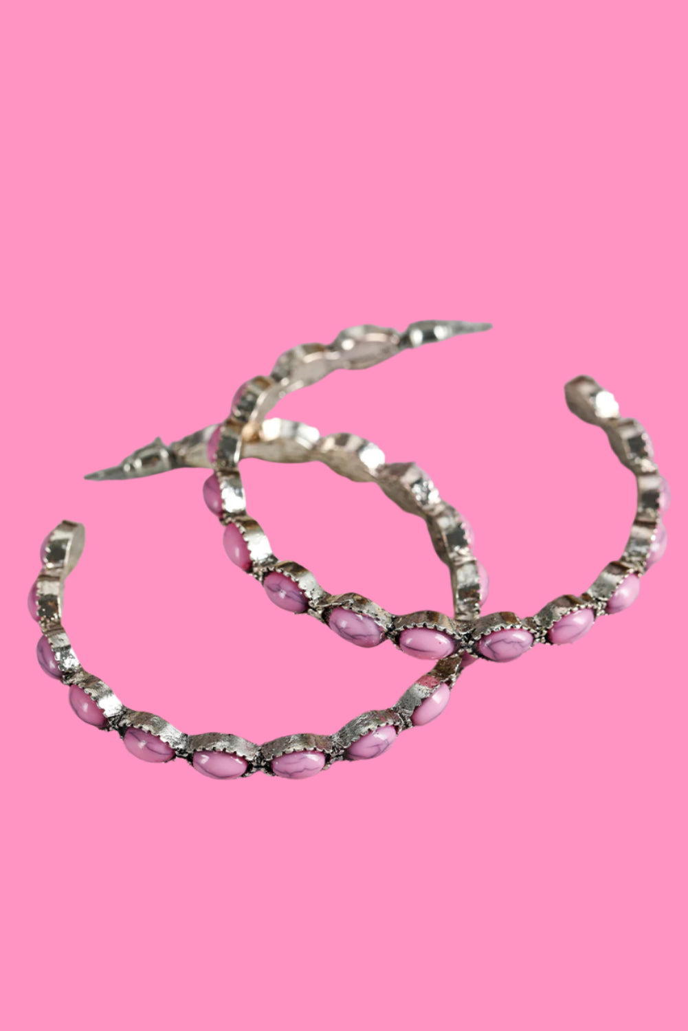 Bonbon Turquoise Big Circle C Shaped Earrings