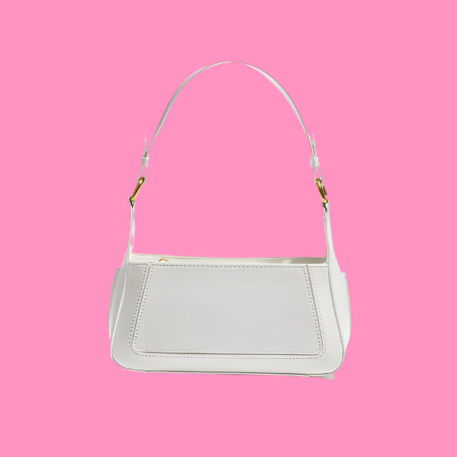 Square Faux Patent Finished Shoulder Bag