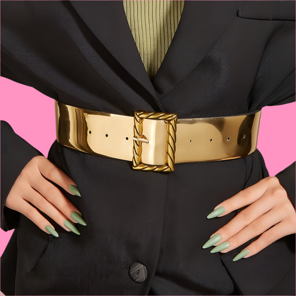 Golden Glimmer Waist Belt – Sparkling Statement Accessory