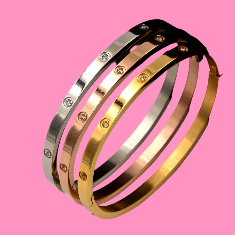 Gold Screw Bangle Bracelets
