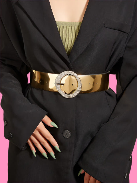 Golden Glimmer Waist Belt – Sparkling Statement Accessory