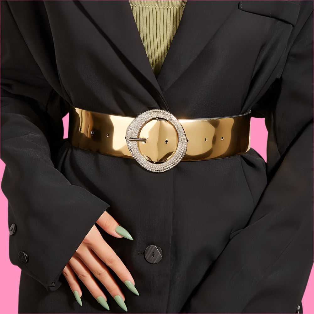 Golden Glimmer Waist Belt – Sparkling Statement Accessory