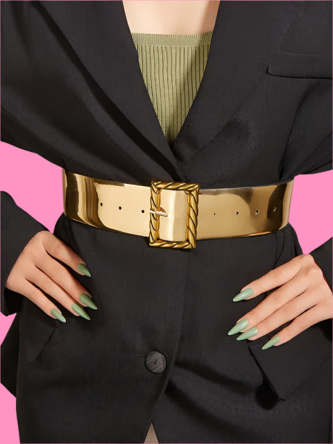 Golden Glimmer Waist Belt – Sparkling Statement Accessory