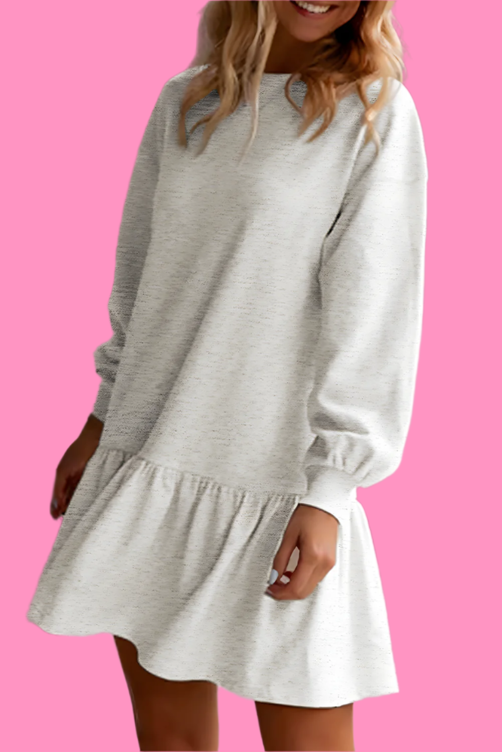 Ruffle Hem Sweatshirt Dress