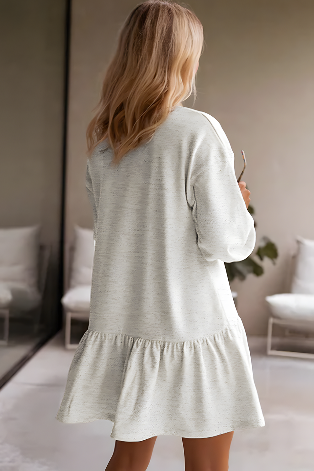 Ruffle Hem Sweatshirt Dress