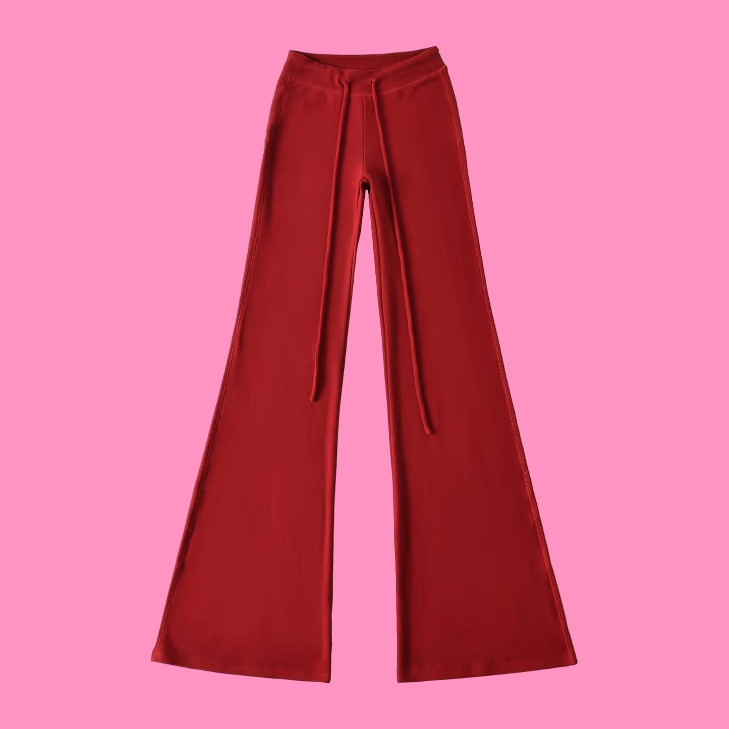 Drawstring yoga pants slim fit micro flared sports casual pants