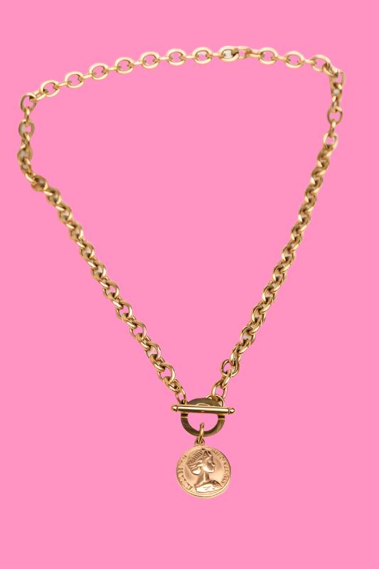 Coin Accent Chain Necklace – Trendy and Stylish Pendant Jewelry