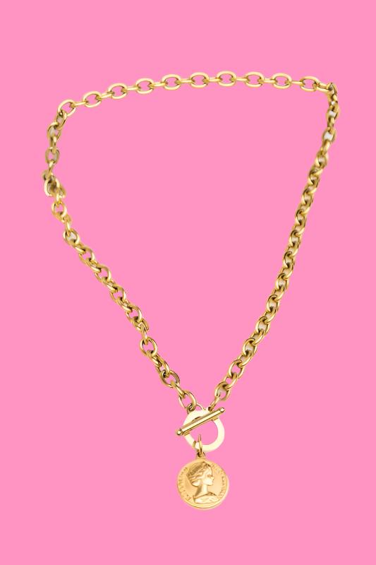 Coin Accent Chain Necklace – Trendy and Stylish Pendant Jewelry