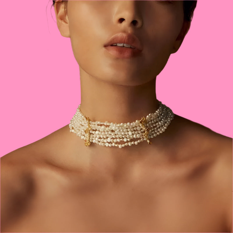 Vintage Freshwater Pearl Choker Necklace for Women – Timeless Elegance