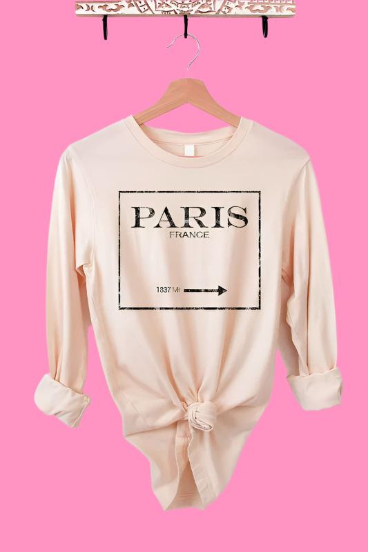 PARIS FRANCE LONG SLEEVE TEE