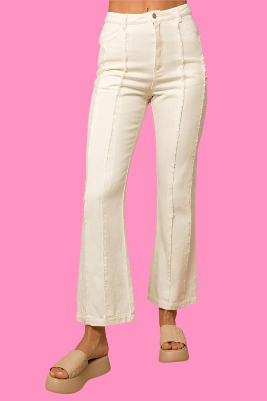 Frayed Hem Flare Pants