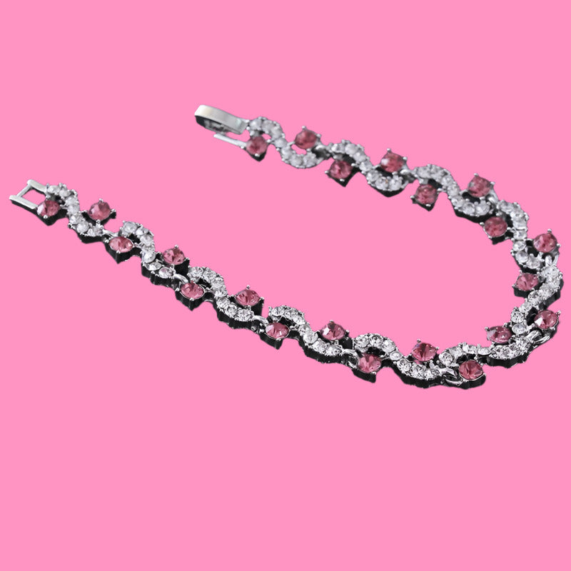 Crystalline Azuria 18K White Gold Plated Tennis Bracelet