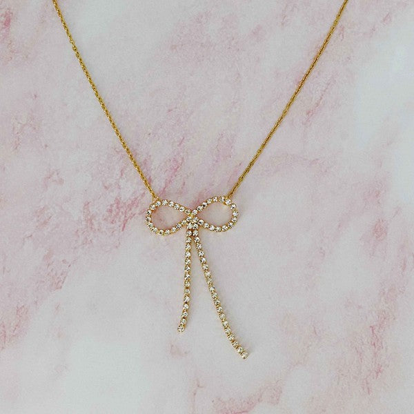 Adorable Shine Bow Necklace