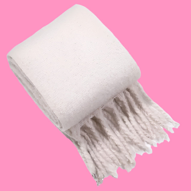 Scarf Cashmere Warm Wrap Pashmina Solid Foulard Scarves Shawls Thick Soft Blanket Large Tassels