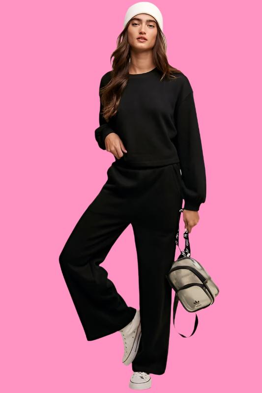 Knit Sweat Top and Pants Athleisure Lounge Sets