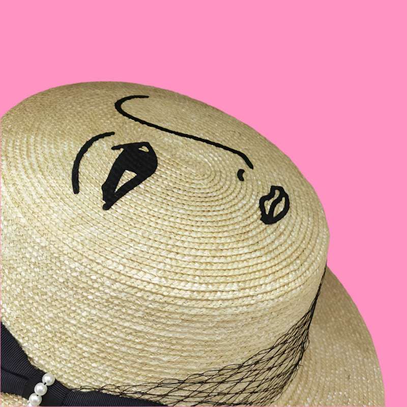 Fashion Lace Bow Wide Brim Nature Straw Sunhat Hat