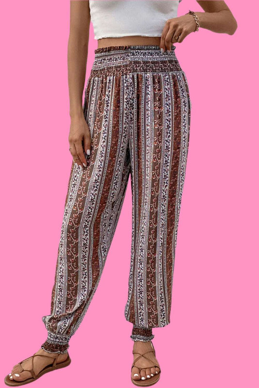 Printed High Waist Pants