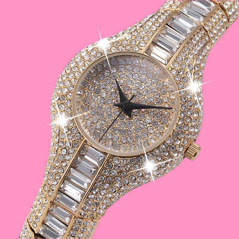 Hello Ice Full Iced Baguette Cut Women’s Quartz Watch