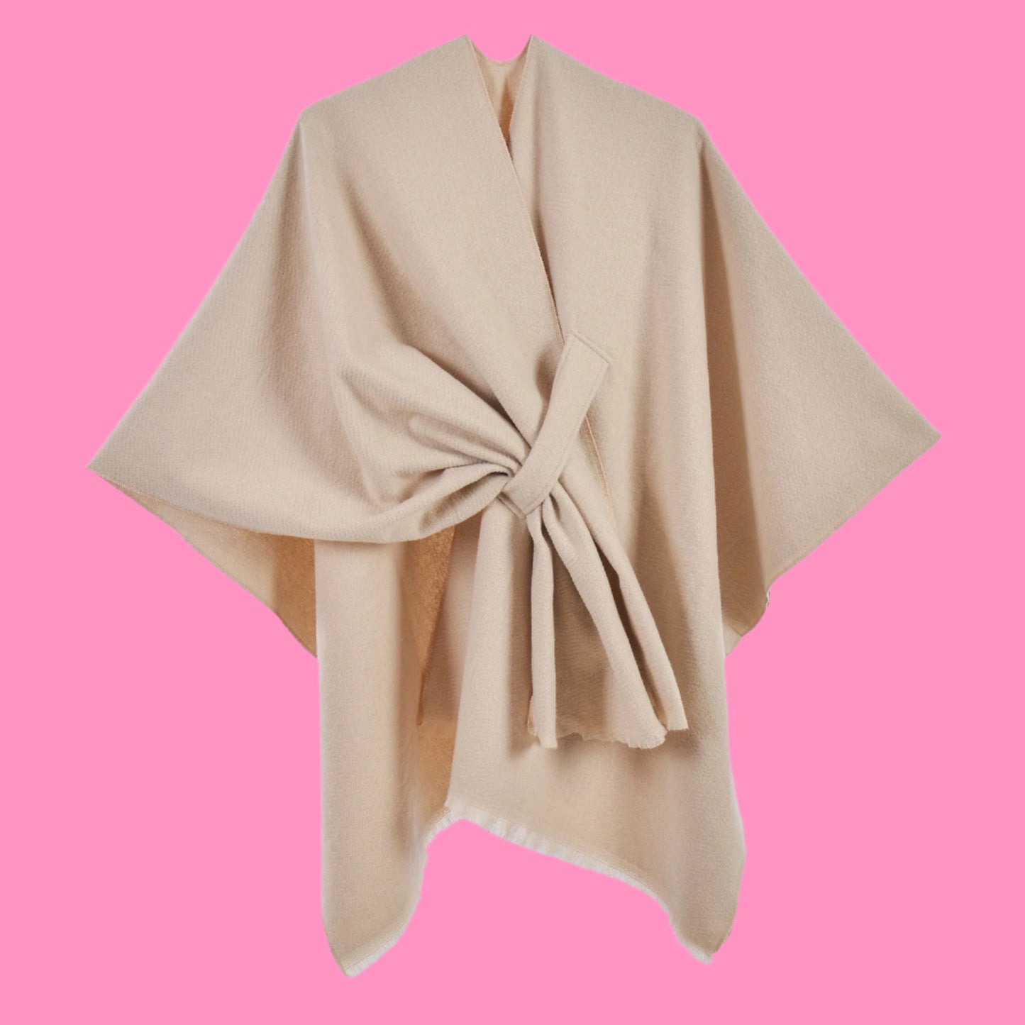 Warm cloak simple double-sided solid color slit imitation cashmere outer shawl