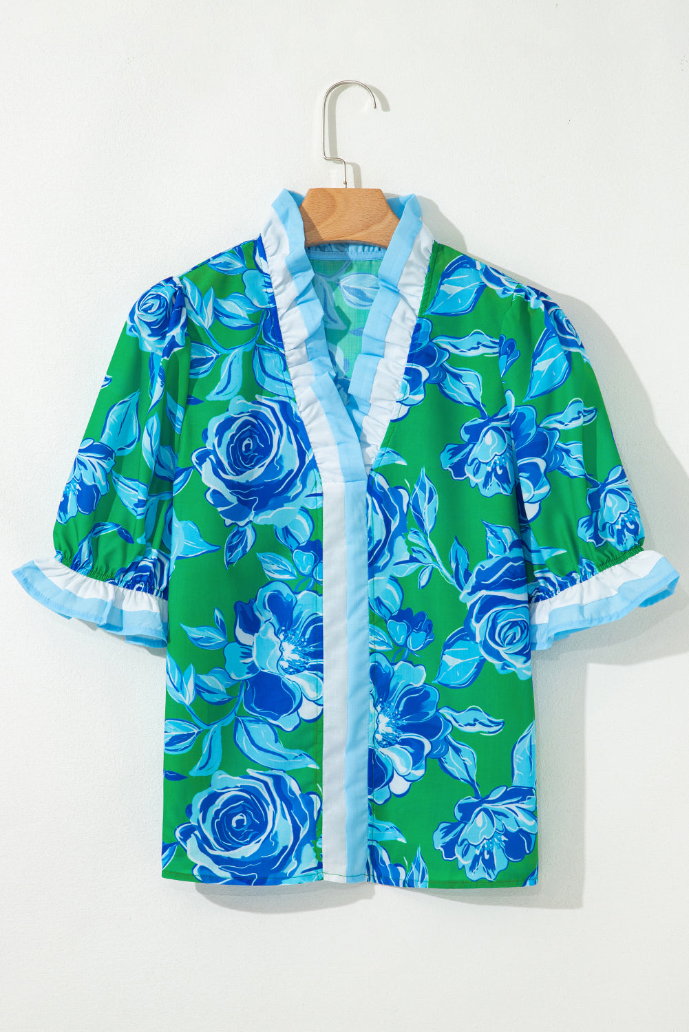 Floral Print Puff Sleeve Blouse