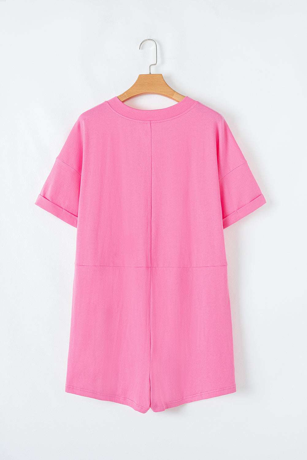 Loose Half Sleeve V Neck Romper