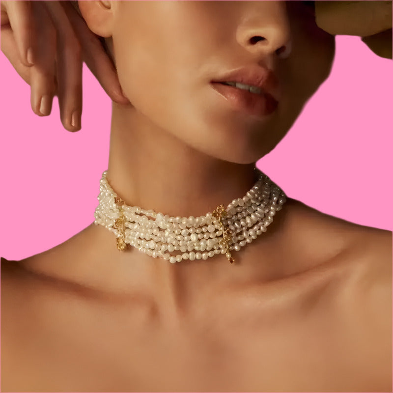 Vintage Freshwater Pearl Choker Necklace for Women – Timeless Elegance