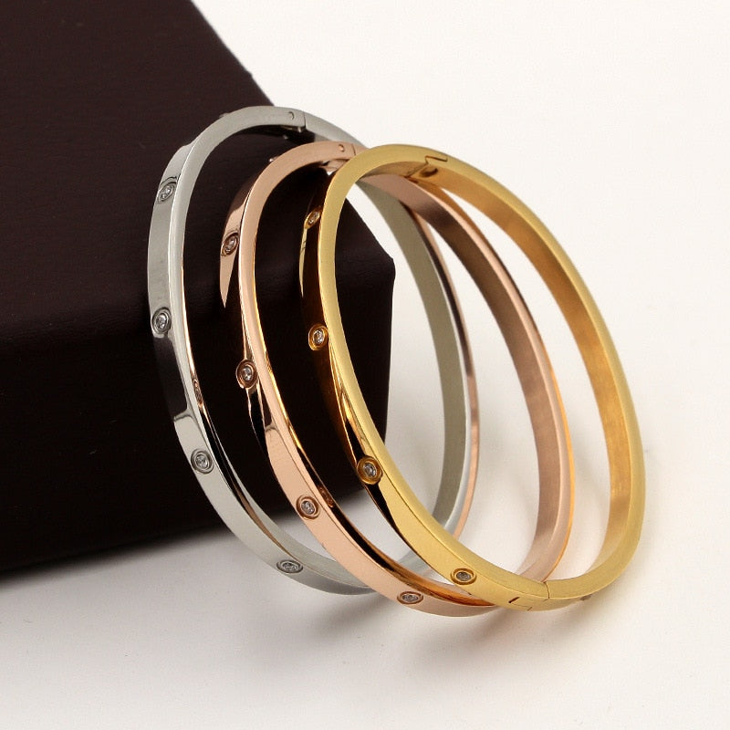 Gold Screw Bangle Bracelets