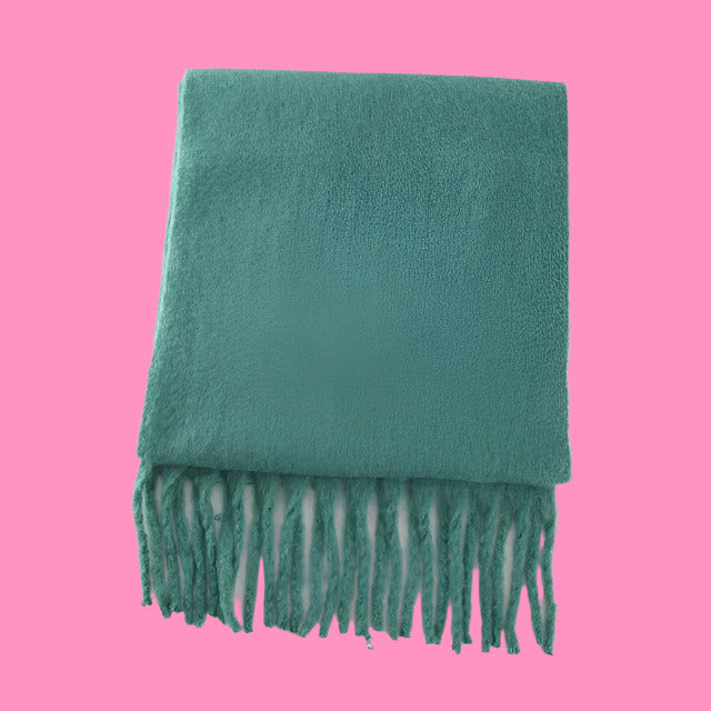 Scarf Cashmere Warm Wrap Pashmina Solid Foulard Scarves Shawls Thick Soft Blanket Large Tassels