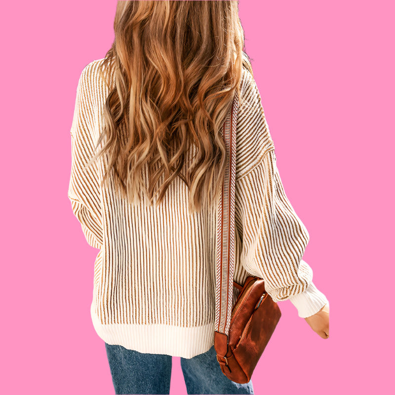 Lese's Striped Contrast Sweater