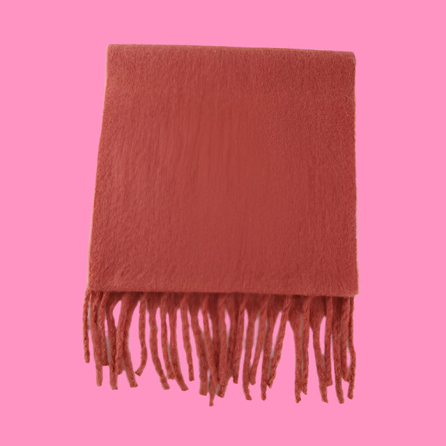 Scarf Cashmere Warm Wrap Pashmina Solid Foulard Scarves Shawls Thick Soft Blanket Large Tassels