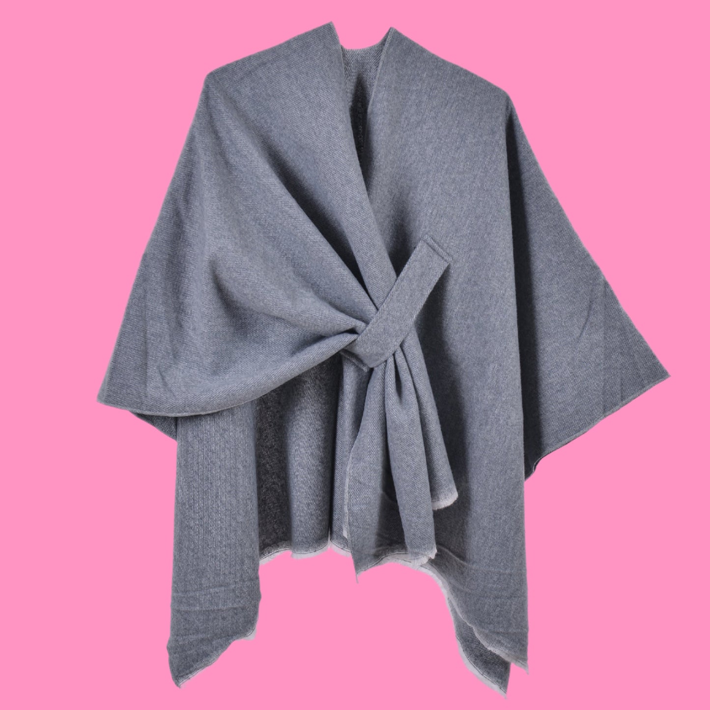 Warm cloak simple double-sided solid color slit imitation cashmere outer shawl