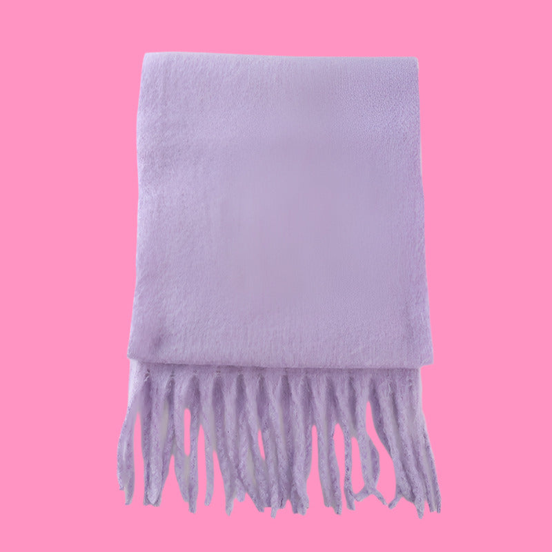 Scarf Cashmere Warm Wrap Pashmina Solid Foulard Scarves Shawls Thick Soft Blanket Large Tassels