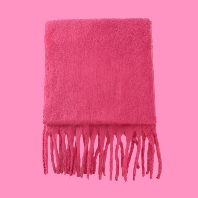 Scarf Cashmere Warm Wrap Pashmina Solid Foulard Scarves Shawls Thick Soft Blanket Large Tassels