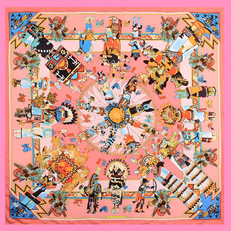 Twill Silk Square Scarf Mythical Series Printed Scarf