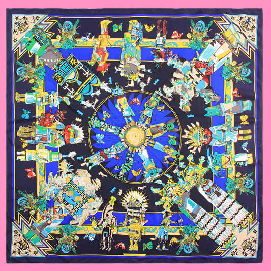 Twill Silk Square Scarf Mythical Series Printed Scarf