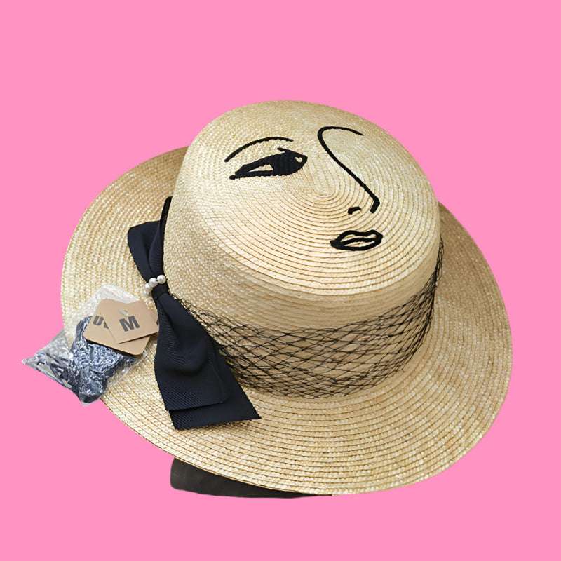 Fashion Lace Bow Wide Brim Nature Straw Sunhat Hat
