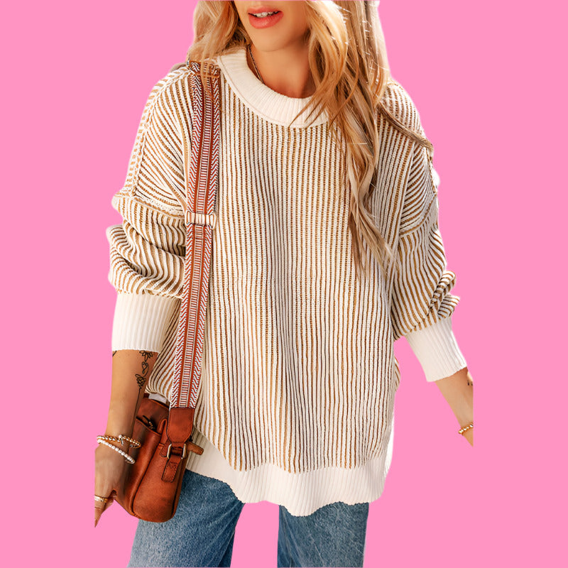 Lese's Striped Contrast Sweater