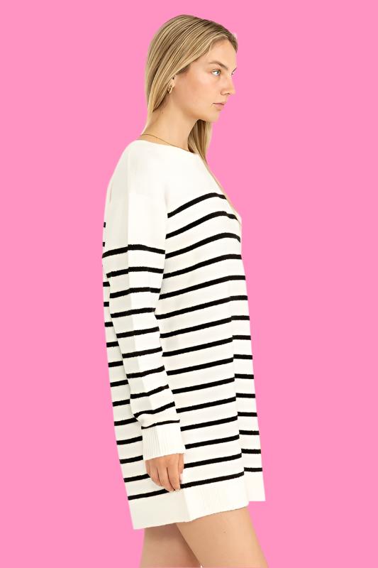 Casually Chic Striped Sweater Dress