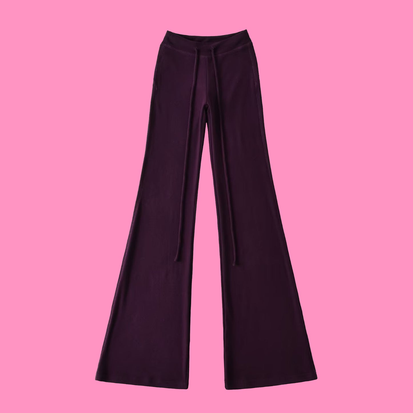 Drawstring yoga pants slim fit micro flared sports casual pants