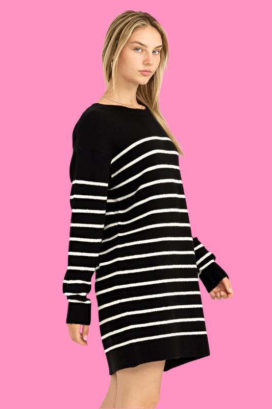 Casually Chic Striped Sweater Dress