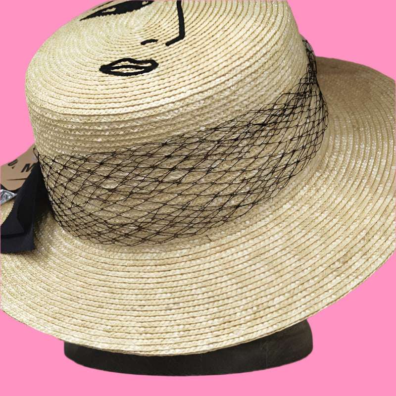 Fashion Lace Bow Wide Brim Nature Straw Sunhat Hat