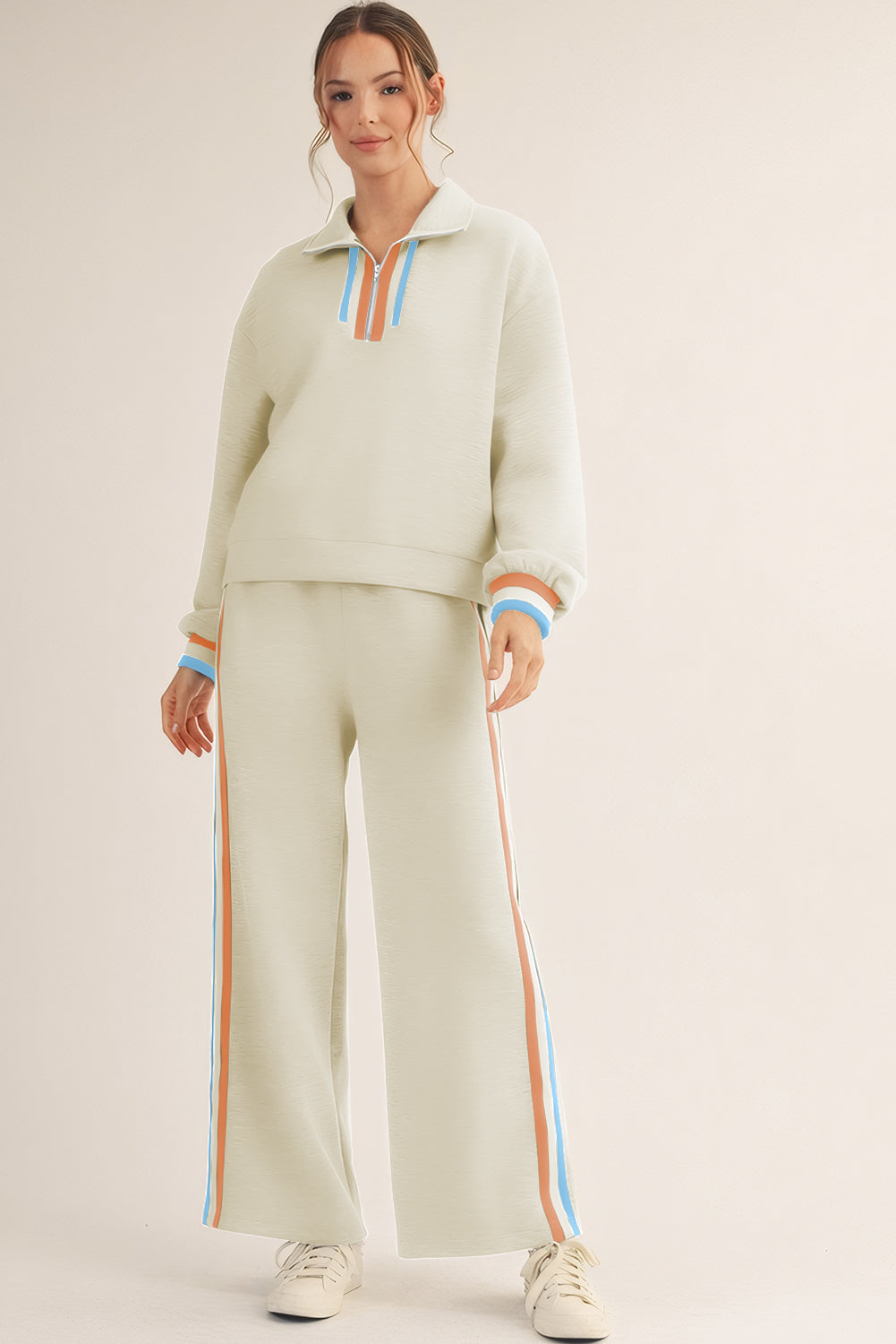 Quarter Zip Pullover Loose Pants Set