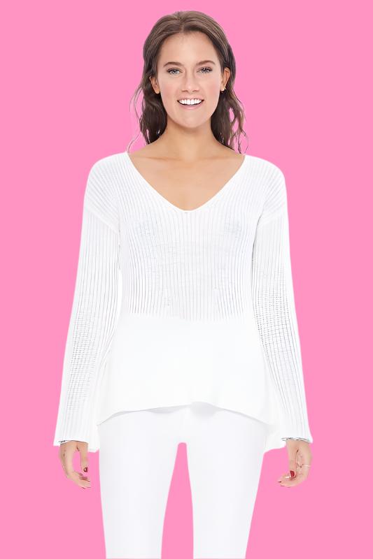 Light Weight Bell Sleeve All Season Sweater Top